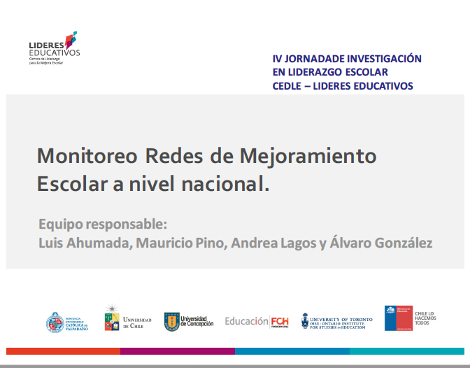 Monitoreo Redes de Mejoramiento Escolar a nivel nacional