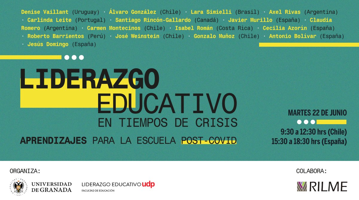 Evento Recomendado: Webinar “Liderazgo educativo en tiempos de crisis. Aprendizajes para la escuela post Covid”